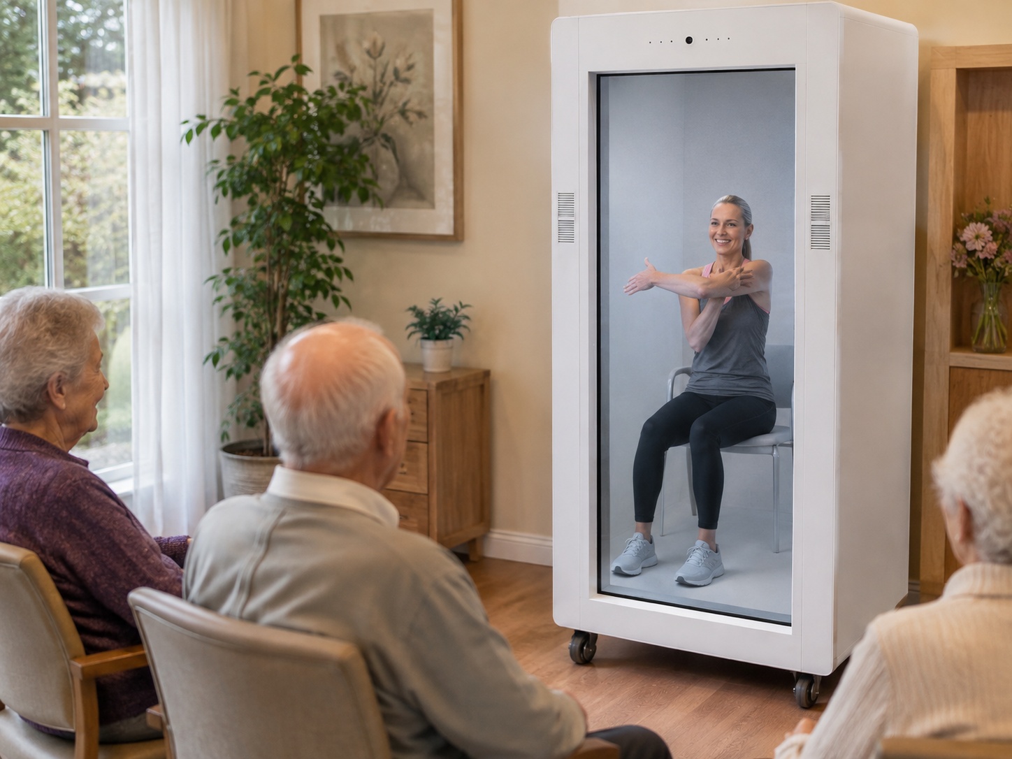 Older residents participating in a live life-size Feelspace session