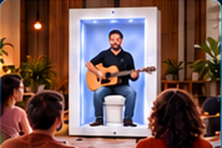 Creative skills workshop with a presenter shown inside the white Feelspace box